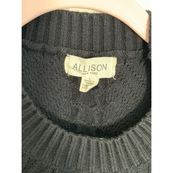 Allison New York Black Ribbed Sweater size large - Picture 2 of 6